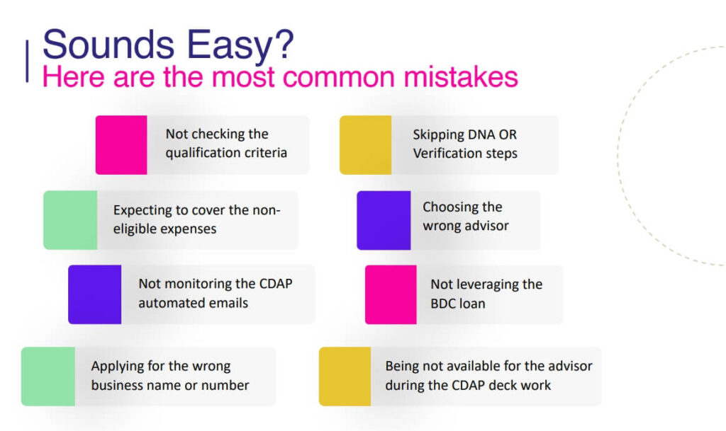 Common mistakes when applying for a cdap grant